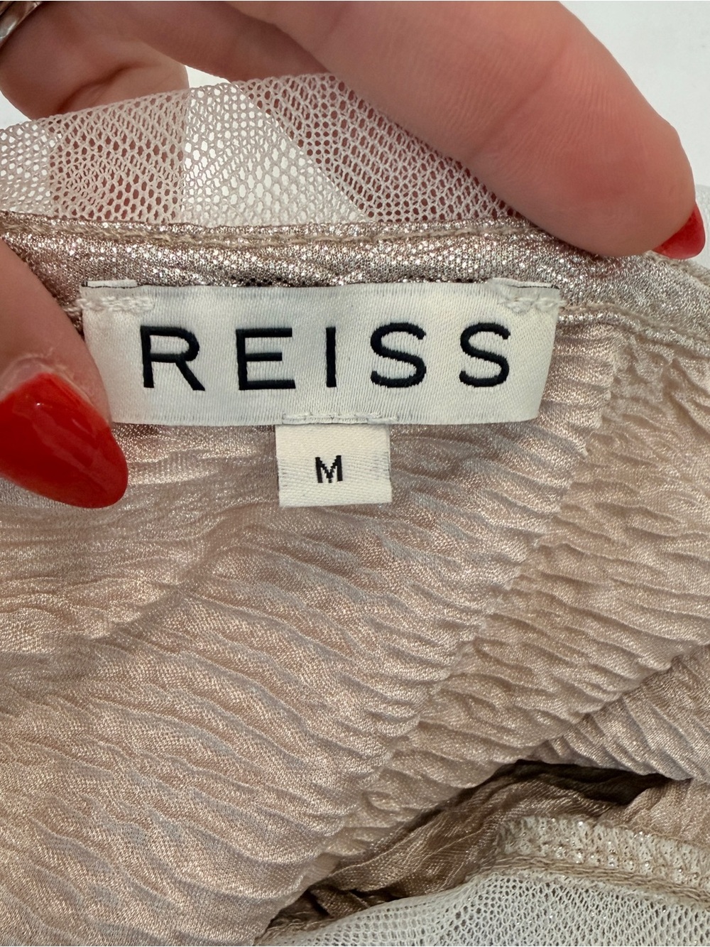 Reiss Silver Metallic V-Neck Camisole - Picture 5 of 7
